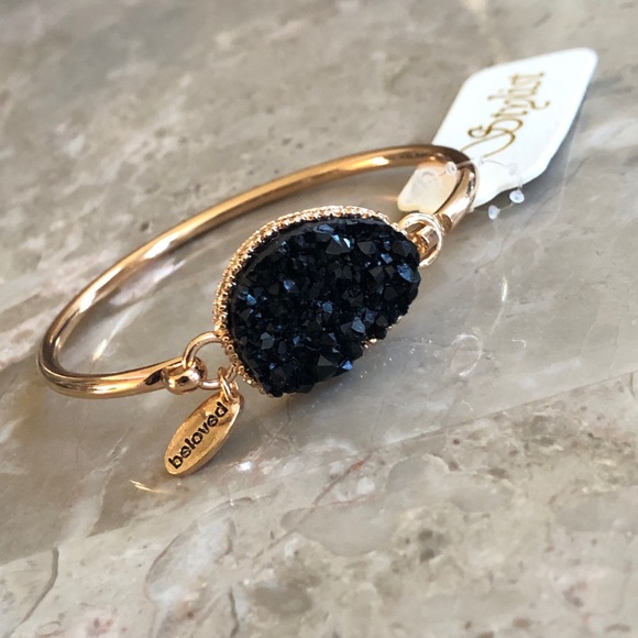 Black faux Druzy bracelet - Picture 5 of 6